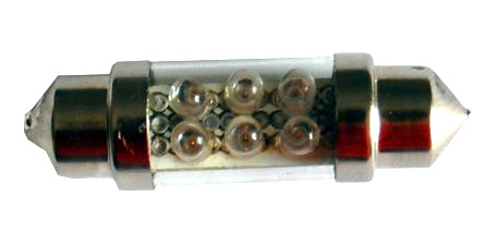 Bec auto led, SV8.5, T10x42, 12V, albastru, lumina interioara