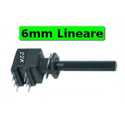 Potentiometru 22K, stereo, lin, 6MM, 6PSI-22K, PIHER