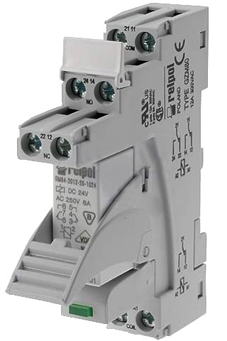 Releu 24VAC, sina, 8A, DPDT, PI84024AC00LV, RELPOL