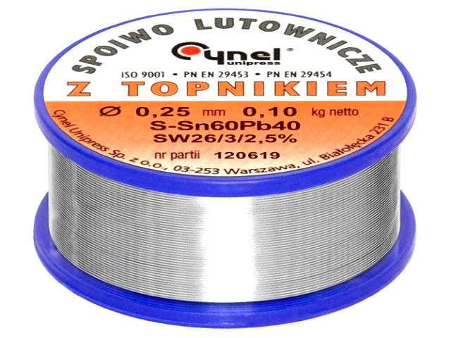 Aliaj lipit, 0.25mm, 100g, LC60-0.25/0.1, CYNEL