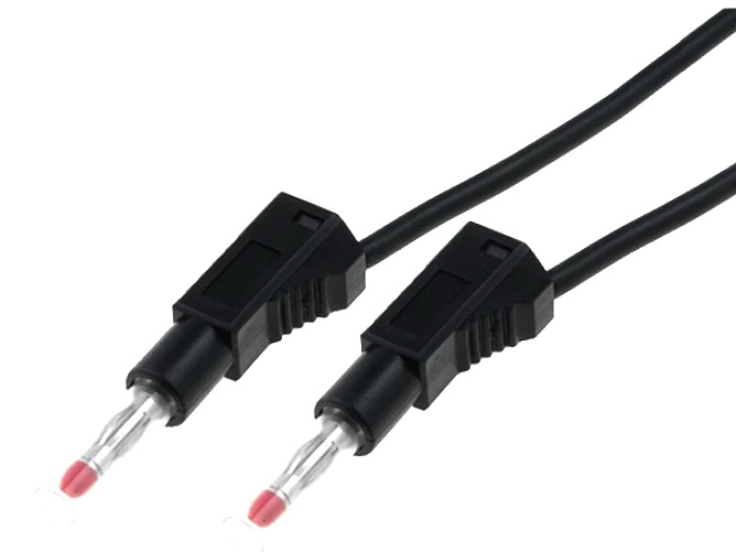 Cablu cu banana pt masura 1m, 19A cu banane, 4mm, negru, AX-TL-4B1-B