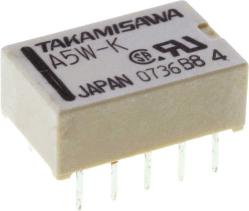 Releu 5V, subminiatura, DPDT, 2A, A-5W-K