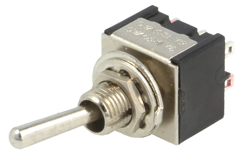 Intrerupator basculant, ON-ON, 3A, 6 pini, DPDT, orificiu montare Ø6.3mm, WT22