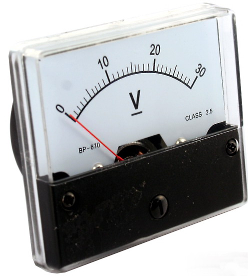 Voltmetru analogic de tensiune, panou, 0-30VDC, BP-670/30V