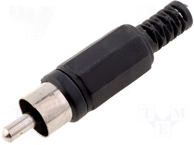Conector RCA; mufă; tată, negru, CC-006B