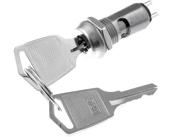 Intrerupator cu cheie, SPST, OFF-ON, M12, KS-41-S