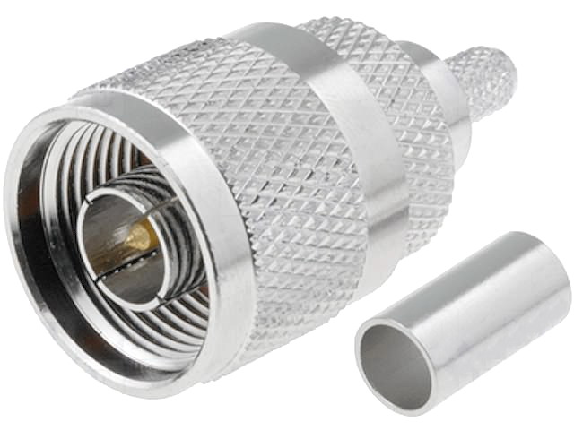 Conector N tata, RG58, aurit, crimpare, NC-004