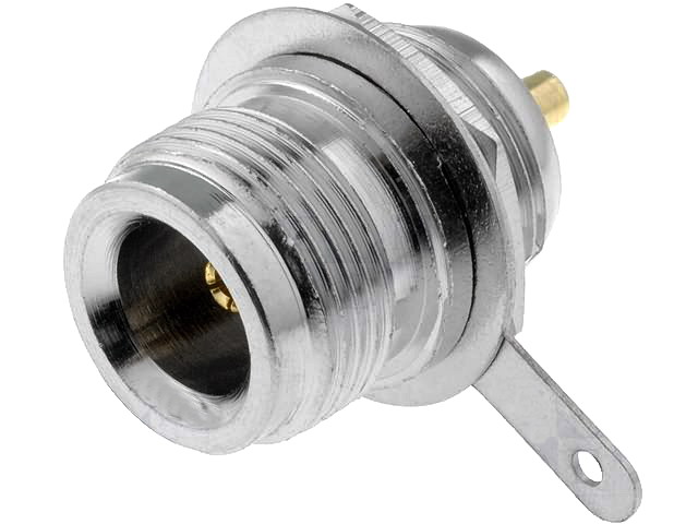 Conector N mama, panou, aurit, NC-201