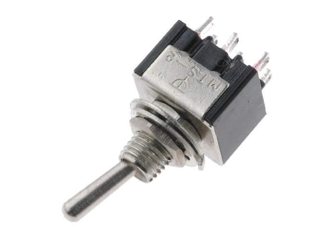Intrerupator basculant; ON-ON, 3A, 6 pini, DPDT, orificiu montare	Ø6mm, TSM202A1