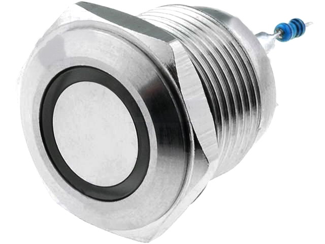 Întrerupător anti-vandalism, OFF-(ON), 2A, M16, orificiu montare Ø16mm, V16-10R-12G-S