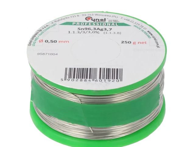 Aliaj lipit fara Pb, Sn96.5Ag4, 0.5mm, 250g, SN96A-0.5/0.25