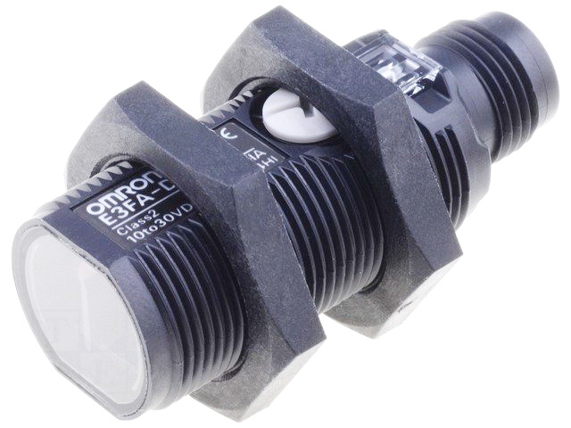 Senzor de proximitate optic, M18, 0-0.3m, PNP, E3FA-DP22, OMRON