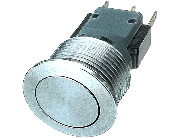 Întrerupător anti-vandalism, ON-(ON), 3A/250V, SPDT, M19, orificiu montare Ø19mm, 1241.6621.1120000