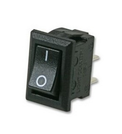 Comutator basculant; mini, ON-OFF, 3A, 2 pini, SPST, orificiu montare 13.6x9.2mm, MCMRA-1-KKFTC