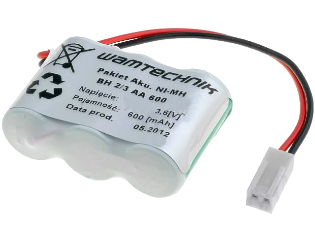 Acumulator 3.6V, NI-MH, 2/3AA, 600mA, ACCU-600/3NI-MH/C