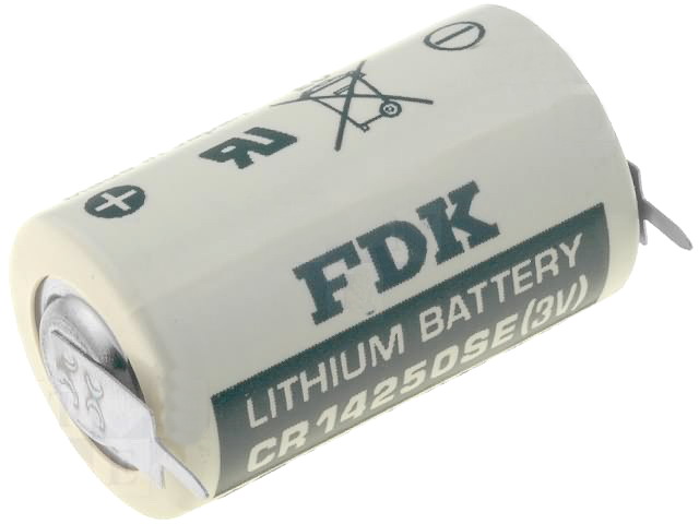 Baterie litiu, 3V, 900mAh, 1/2AA, BR-CR14250-PCB