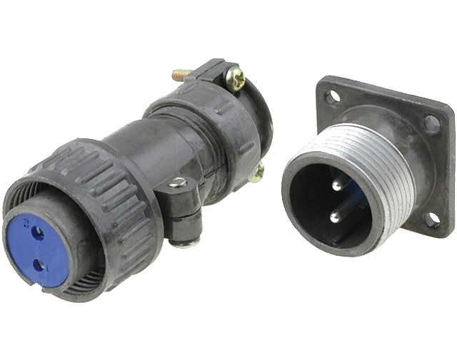 Conector circular; 2 pini, set, tata, mama; 5A, 500VAC, PIN:2, DS1110-08-02LYP