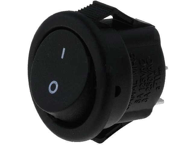 Comutator basculant, ON-OFF, 10A, 2 pini, SPST, orificiu montare Ø20.2mm, R13-112A-02-BB-3A