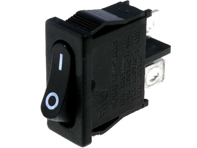 Comutator basculant, ON-OFF, 10A, 2 pini, SPST, orificiu montare 19.2x6.65mm, MRH10C5NBBN