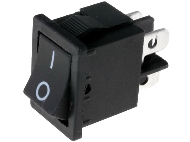 Comutator basculant, ON-OFF, 3A, 4 pini, DPST, orificiu montare 19.2x13mm, RSM201A2C3BK