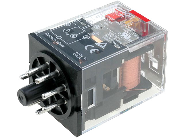 Releu 230VAC, 10A, DPDT, 8pini, MKS2PI-230AC, OMRON