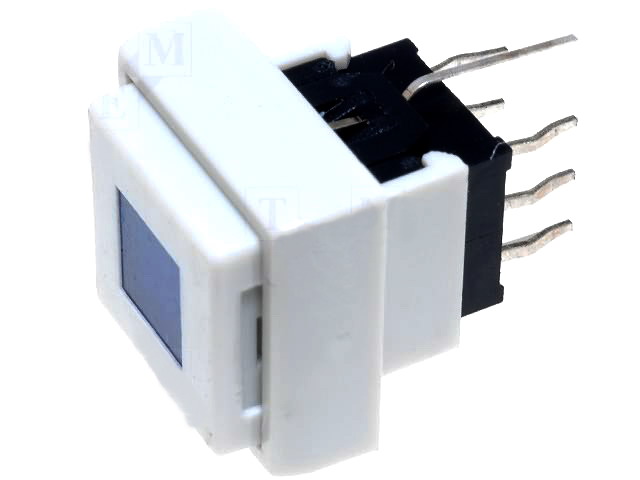 Push buton bistabil, patrat, 12.5x12.5mm, DPDT, ON-ON, led albastru PB6135FAL-4