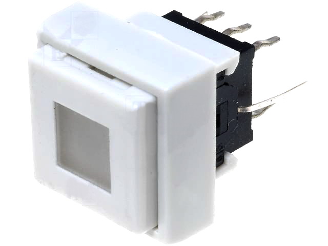 Push buton, bistabil patrat, DPDT, ON-ON, led alb, 8 PINI, PB6135FAL-5
