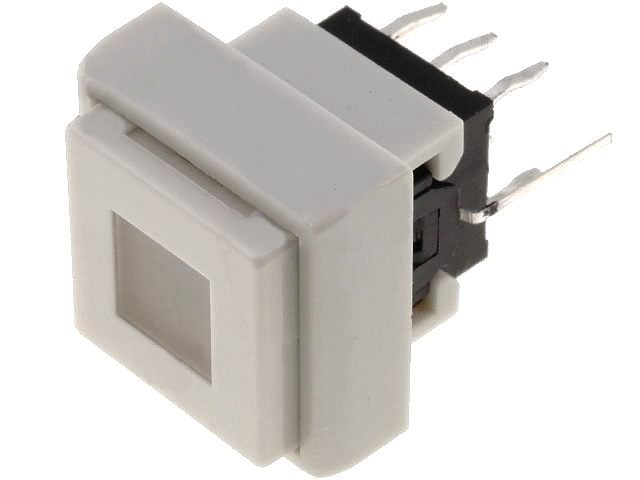 Push buton monostabil, patrat, led alb, PB6135FBL-5