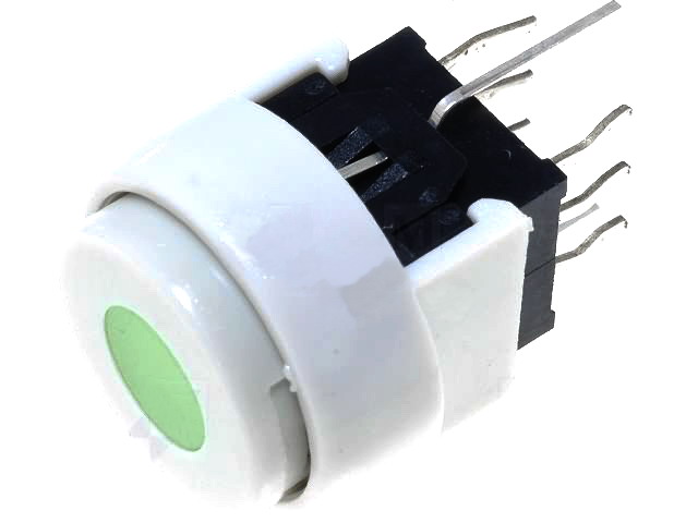 Push buton bistabil rotund led verde PB6136FAL-3