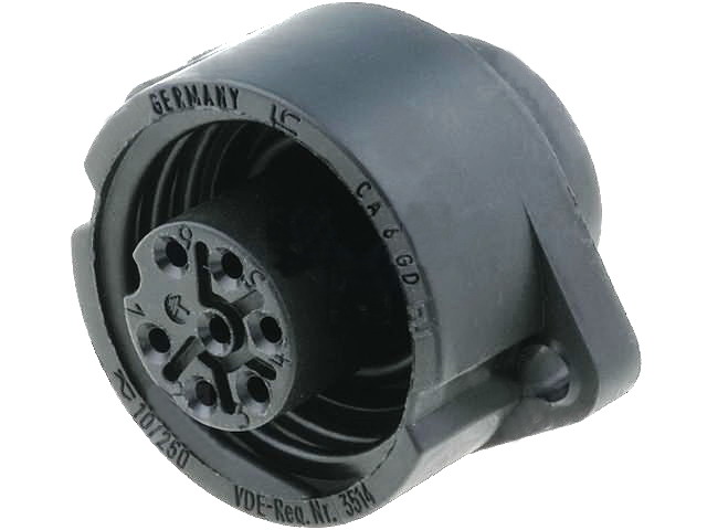 Conector circular 6 pini, +PE, mama, IP67, 10A, 250V, CA6GD HIRSCHMANN