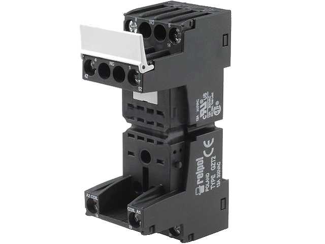 Soclu releu, 8 PINI, sina, pe panou, GZT2