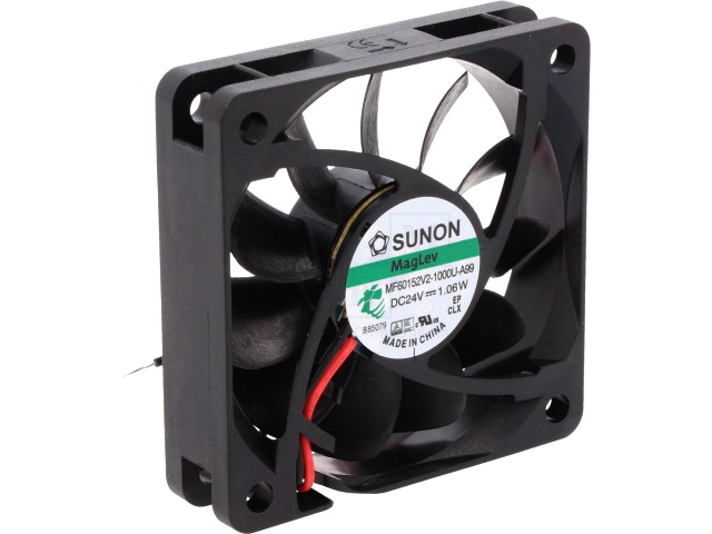 Ventilator 24VDC, 60x60x15mm, 2 fire, MF60152V2-1000U-A99, Sunon