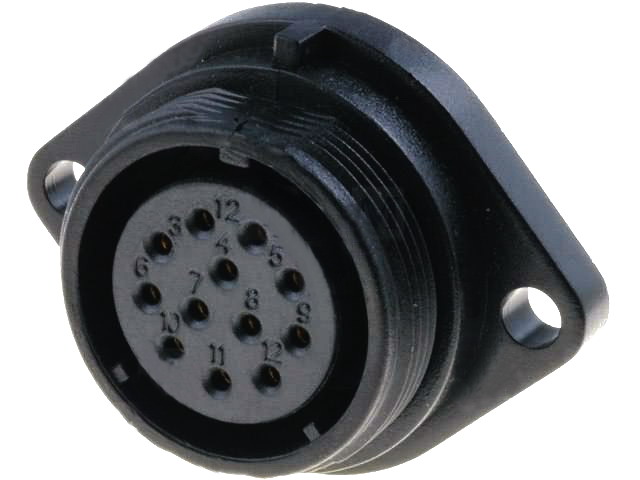 Conector circular, 12 pini, mama, IP68, 400V, 5A, SP2113/S12, WEIPU