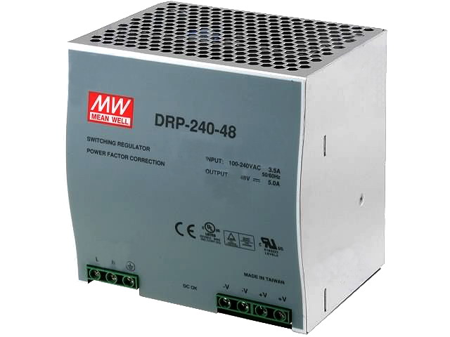 Sursa tensiune 48VDC; 5A; 85÷264VAC; 120÷370VDC, DRP-240-48