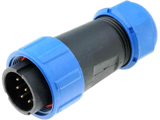 Conector circular 9 pini tata, 500V, 5A, IP68, SP2110/P9