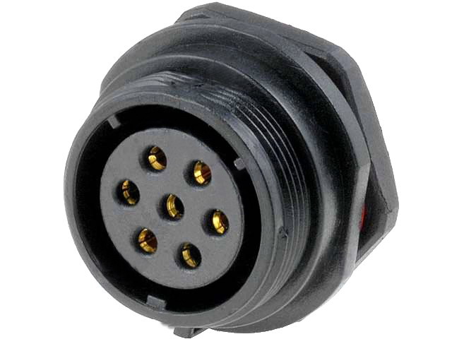 Conector circular panou, 7 pini mama, SP2112/S7, IP68, 500V, 15A, WEIPU