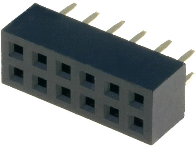 Soclu; şiruri pini; mamă; PIN: 12; drept; 2mm; THT; 2x6; L2,7mm, ZL265-12DG