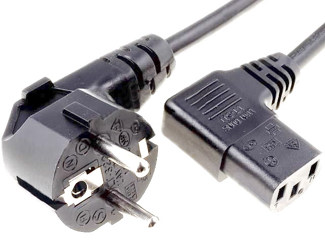 Cablu alimentare, calculator, IEC C13, mamă 90°; negru, 1.5m, SN312-3/07/1.5B
