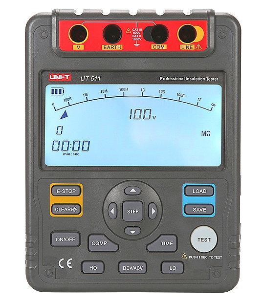 Megohmetru digital, 100V, 250V, 500V, 1000V, 500kOhm-10GOhm, UT511