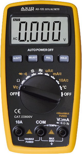 Aparat de masura digital, AC, DC, R, capacitati, frecventa, 30MHz, Temperatura, AX-105