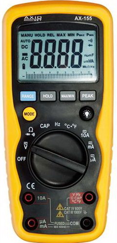 Aparat de masura digital, True RMS, bargraf, 3999, frecventa 10MHz, buzer, AX-155