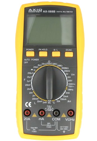Aparat de masura, multimetru, DC, AC, R, Inductante, Capacitati, Temperatura, Frecventa, AX-588B, AXIOMET