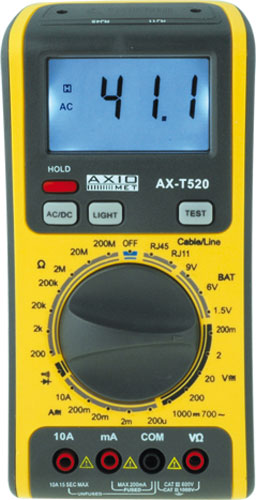 Tester retea LAN, RJ45, RJ11, multimetru, AX-T520, AXIOMET