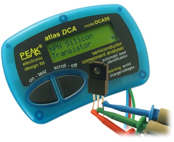Aparat verificat tranzistoare, BJT, MOSFET, JFET, Led, DCA55T, PEAK-UK