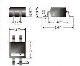 MYS250, Punte 0.5A, 600V, smd, 3x3mm, MICRODIL