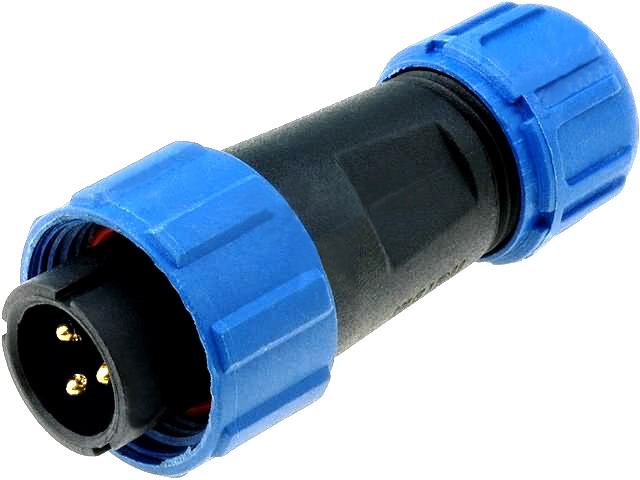 Conector circular 3 pini tata, 250V, 13A, IP68, SP1310/P3