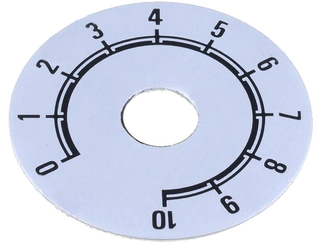 Scala indicatoare, adeziva, diam 80mm, 0-10, 220.109
