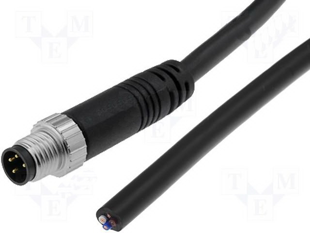 Cablu cu conector circular, M8, 4 pini, tata, IP67, 5A, 1m, 8-04AMMM-SL7A01