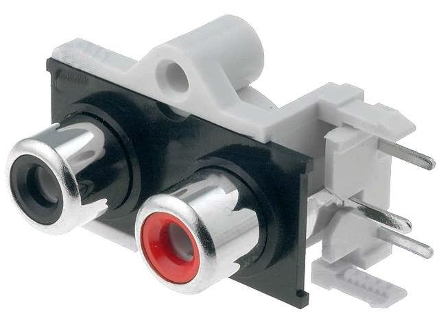 Conector: RCA; soclu; mamă, dublu, pcb, CC-130