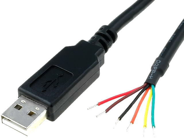 Convertor USB to TTL, 3.3V, Wire-End, 1.8m, TTL-232R-3V3-WE, FTDI